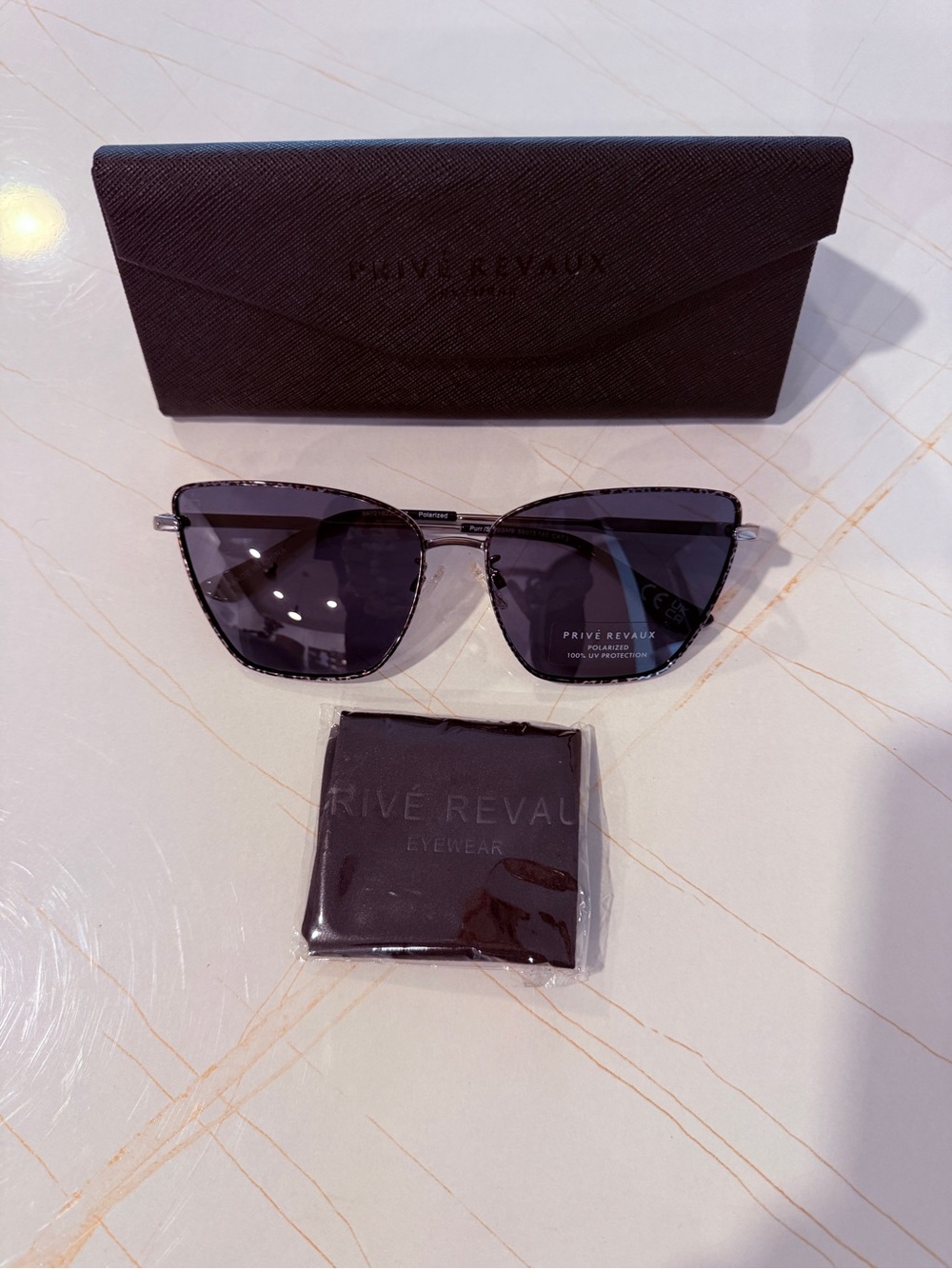 Privé Revaux Women’s Black Cat-Eye Sunglasses